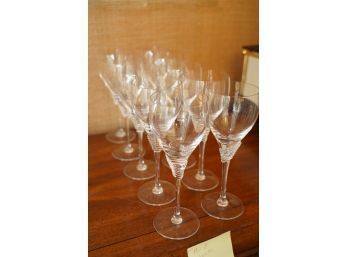 SET OF 10 BAVARIA CRYSTAL WINE GLASSES, 8IN HIGH