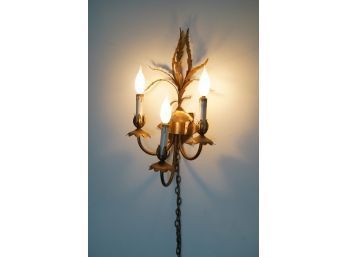 ANTIQUE FRENCH PROVINCIAL STYLE PLUGGED IN WALL LIGHT