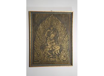 ASIAN STYLE PRINT OF A GODDESS IN A GOLD WOOD FRAME