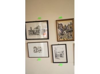 LOT OF 4 PRINTS OF DIFFERENT WORLD CITIES