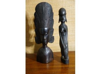 AFRICAN STYLE HAND CARVED WOOD FIGURINES