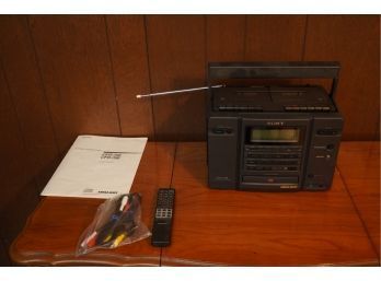 VINTAGE SONY CFD-758 CD RADIO CASSETTE-CORDER WITH REMOTE AND MANUAL
