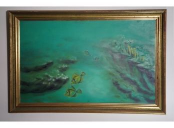 GORGEOUS PRINT OF AN OCEAN REEF SIGNED BY FLECEA