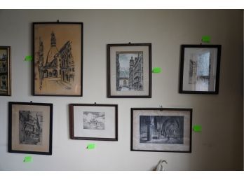 LOT OF 6 ALL FRAMED PRINTS OF DIFFERENT WORLD PLACES