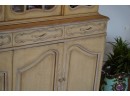 ITALIAN PROVINCIAL CHINA CABINET HUTCH WITH FOUR PULL OUT DRAWERS
