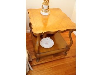 CONTEMPORARY WOOD TWO TIER SIDE TABLE
