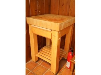 LE GOURMAND BUTCHERS BLOCK TABLE WITH DRAWER AND EXTENSION