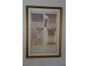 HOME DECOR WALL-HANGER-ITALIAN STRUCTURAL PRINT IN A GOLD WOOD FRAME