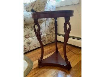 ROUND SIDE TABLE WITH LEGS SHAPED LIKE SWANS 2 TIER