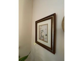 WOODEN FRAMED PAINTING OF FLOWERS