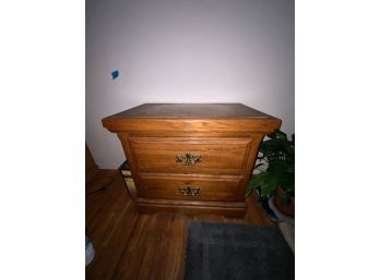 WOODEN NIGHTSTAND WITH TWO PULL OUT DRAWERS