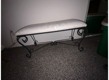 METAL BENCH WITH WHITE CUSHION