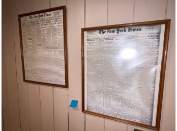 PAIR OF WOODEN FRAMED NEW YORK TIME PRINTS