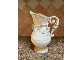 WHITE METAL ANTIQUE STYLE PITCHER FOR DECORATION ONLY