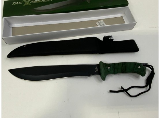 NEW-TAC ASSAULT BLACK BLADE KNIFE WITH BOX