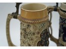 GERMN STYLE-LOT OF 2 BEER STEIN WITH NO LIDS