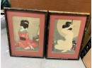 LOT OF 2 ASIAN STYLE PRINTS OF WOMEN