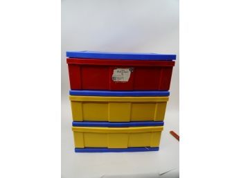MUTI COLOR 3 DRAWER WIDE PLASTIC CHEST