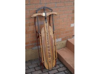 BLAST FROM THE PAST-WOODEN SNOW SLED CALLED SPEEDWAY!