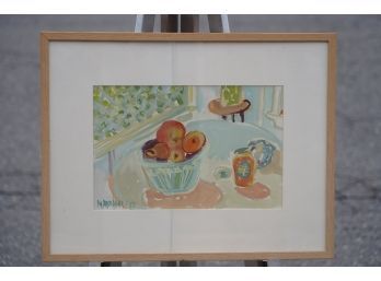 WATERCOLOR PAINTING SIGNED BY M. ABRAMS AND DATED 1989