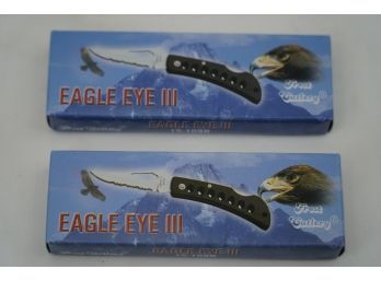 NRAND NEW IN PLASTIC W/BOX- LOT OF 2 NEW EAGLE EYE III POCKET KNIFE
