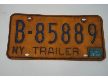 ICONIC BLUE/YELLOW SINGLE-NEW YORK STATE TRAILER- LINCESE PLATE