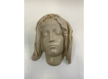 BEAUITFUL ICONIC REGILIOUS-HEAD OF THE Virgin Mary WALL HANGING COLLECTORS PIECE!