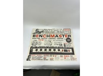COLLECTIBLE MICKEY MANTLE FEDTRO BENCHMASTER ELECTRIC OUTLET PAPERWORK
