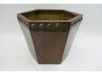 COPPER METAL GARBAGE CAN