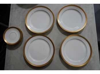 MADE IN FRANCE GOLD TRIM 8 PIECES CHINA SET
