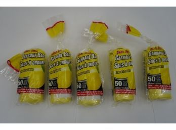 LOT OF 5 LEMON SCENTED SMALL OFFICE GARBAGE CAN BAGS