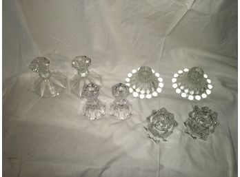 Set Of Four Candle Holders Glass