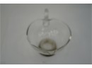 SMALL GLASS SAUCER WITH STERLING SILVER BOTTOM RIM