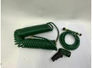 NEW IN BOX 50 FOOT COIL HOSE AND 6 FT EXTENSION HOSE WITH ONOFF STAKE VALVE
