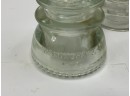 LOT OF 3 VINTAGE CLEAR GLASS TOPPERS DECORATION