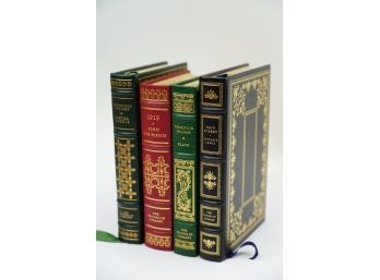 SET OF 4 LEATHER-BOUND BOOKS FROM THE FRANKLIN LIBRARY INCLUDING 1919 JOHN DOS PASSOS