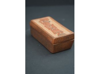SMALL STONE BOX WITH HAND CARVED MESO-AMERICA DESIGN