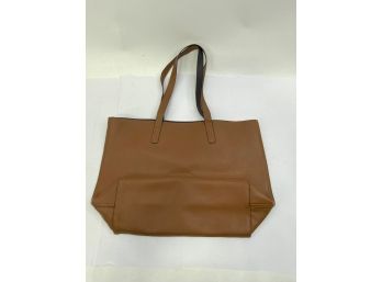 LIKE NEW NO BRAND BROWN LEATHER WOMEN'S BAG