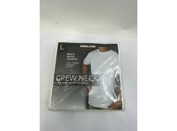 BRAND NEW SEALED KIRKLAND MEN'S WHITE T-SHIRT CREW NECK 6 PACK