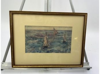 SEASCAPE PRINT WITH A WATERCOLOR TEXTURE