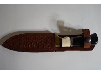 LE ROY HUNTING KNIFE-ANTIQUE STYLE-BEAUITFUL LEATHER CASE!