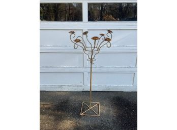 RUSTIC METAL OUTDOOR CANDLE STICK HOLDER