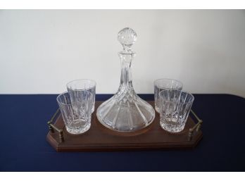 GORGEOUS RARE WEDGWOOD DECANTER ON WOOD TRAY
