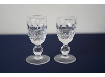 SET OF 2 SMALL Coradal WATERFORD CRYSTAL SHOT GLASSES