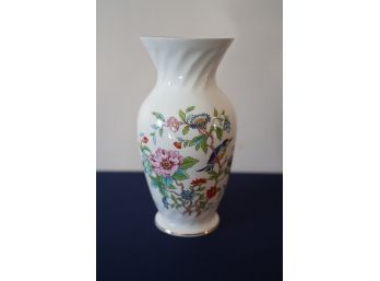 Aynsley English Bone China Pembroke Swirl Bud Vase With Bird