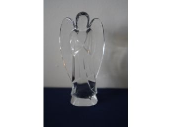 Signed Baccarat Clear Crystal Figural Archangel In Excellent Conditions