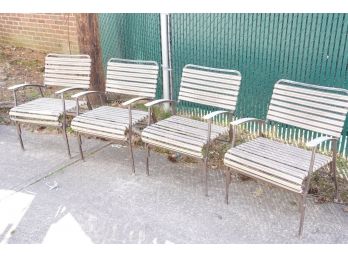 Set Of 4 Vintage Metal Chairs (read Info)