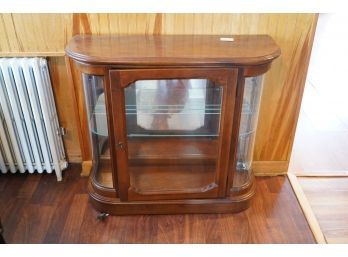 Contemporary Wood And Glass Curio Display Cabinet