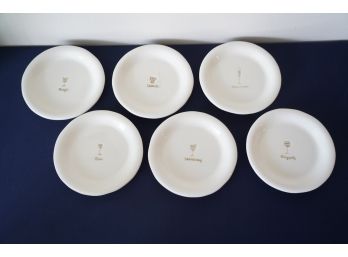 William Sonoma 6 Cocktail Drink Series- Appetizer Plates