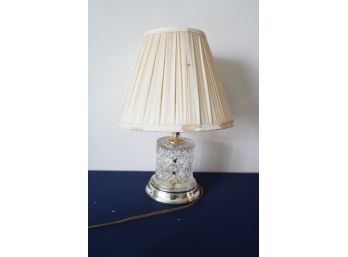 Vintage Cut Glass Lamp With Metal Base